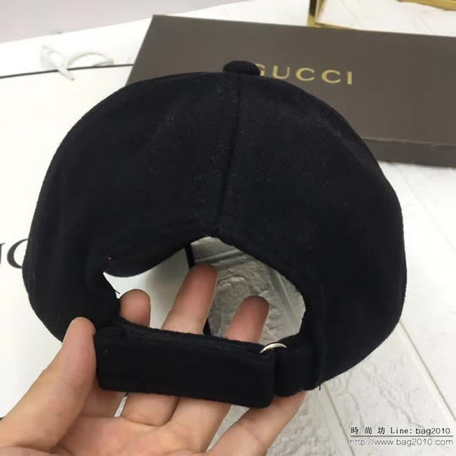 GUCCI古馳 時尚百搭款 帶鑽蜜蜂羊毛棒球帽 LLWJ5844